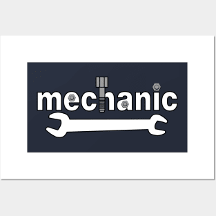 Mechanic Nuts and Bolts Text Posters and Art